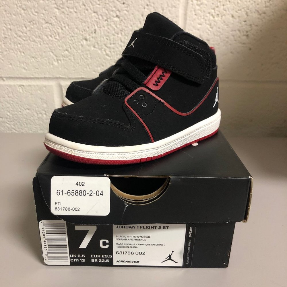 JORDAN 1 FLIGHT 2 BT BABY SNEAKERS, SIZE 7C/ EUC - Picture 1 of 7
